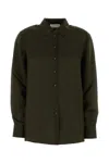 Zimmermann Hypnotic Logo-embroidered Silk-satin Shirt In Green