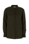 Zimmermann Hypnotic Logo-embroidered Silk-satin Shirt In Green