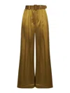 Zimmermann Olive Silk Two-pleat Trousers In Multi