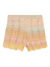 Zimmermann Girl's Tallow Chevron Knit Shorts In Orange
