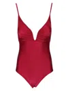 Zimmermann Womens Ruby Wylie Plunge Swimsuit Xs In Bordeaux