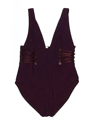 Pre-owned Zimmermann One Piece Swimsuit In Burgundy