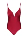 Zimmermann Womens Ruby Wylie Plunge Swimsuit Xs In Red