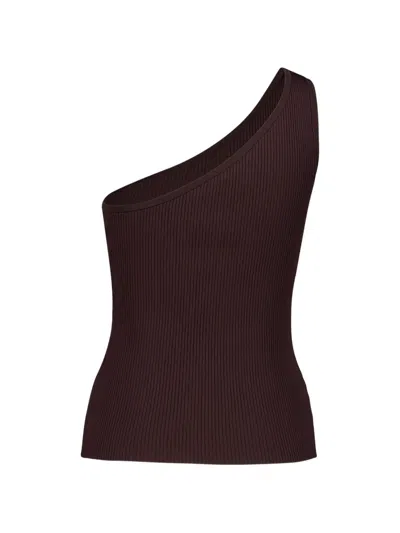 Zimmermann One-shoulder Tank Top In Brown