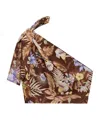 Zimmermann One Shoulder Top In Brown