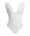 Zimmermann Awaken Gathered One-piece Swimsuit In Ivory In White