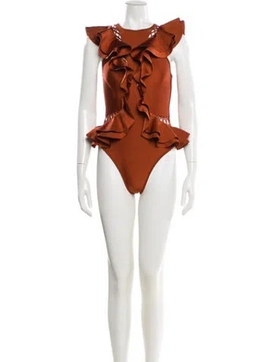 Pre-owned Zimmermann One-piece W/ Tags In Orange