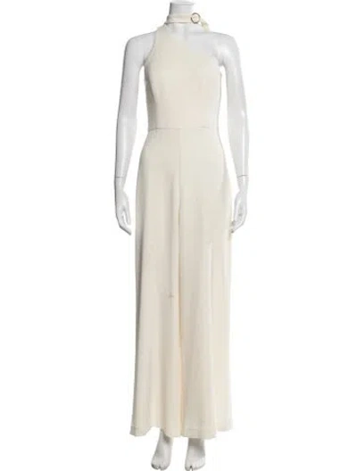 Pre-owned Zimmermann One-shoulder Jumpsuit In Neutrals