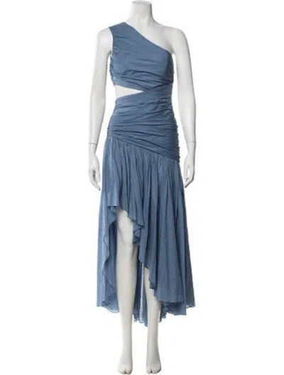 Pre-owned Zimmermann One-shoulder Long Dress In Blue