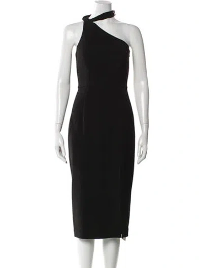 Pre-owned Zimmermann One-shoulder Midi Length Dress W/ Tags In Black