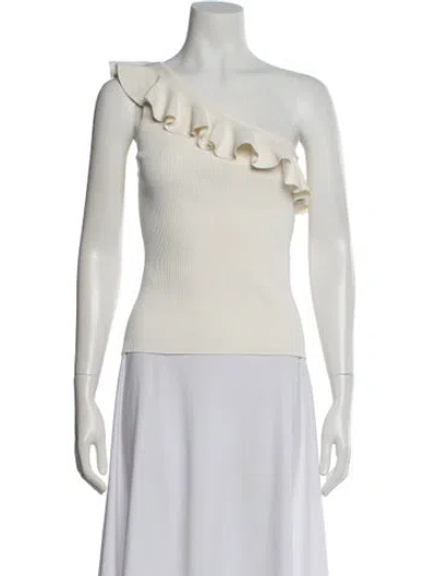 Pre-owned Zimmermann One-shoulder Sleeveless Blouse W/ Tags In White