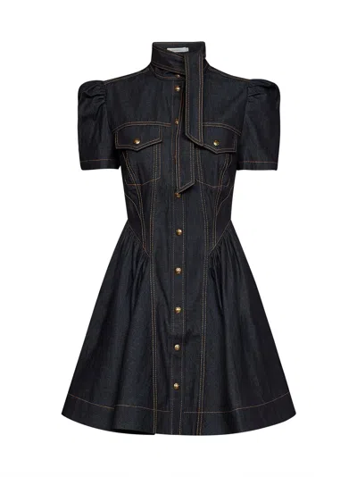 Zimmermann Onyx Blue Cotton Denim Corset Mini Dress