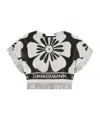 Zimmermann Halliday Cotton Crop Top Black Cream In White