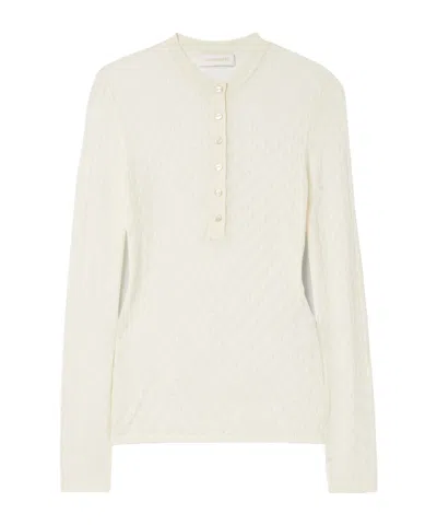 Zimmermann Openwork Knit Top In Neutral