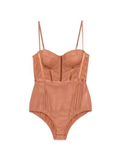 ZIMMERMANN Orange bodysuit with ribbon ZIMMERMANN
