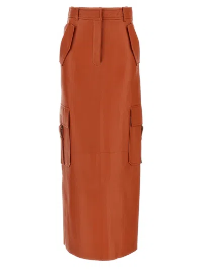 ZIMMERMANN ORANGE ILLUSTRATION MIDI SKIRT