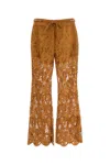 Zimmermann Orange Lace Coco Pant In Brown