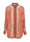 Zimmermann Tangerine Paisley-print Silk Habotai Mahon Dolman Shirt In Multi