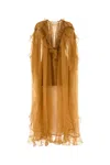 Zimmermann Orange Organza Balance Dress In Brown
