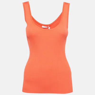 Pre-owned Zimmermann Orange Rib Knit Scoop Neck Tank Top M