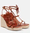 Zimmermann Heel Wedge Sandals Floral Embellishment In Brown
