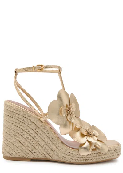Zimmermann Orchid 110 Metallic Leather Espadrille Sandals In Gold