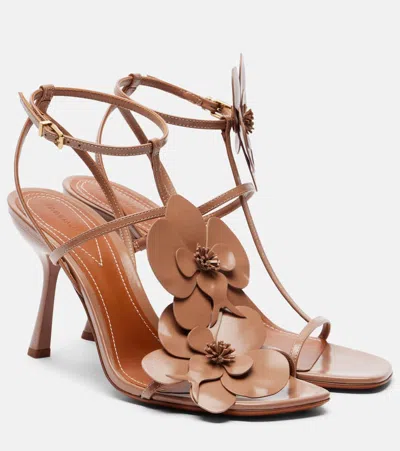Zimmermann 85mm Orchid Leather Sandals In Brown