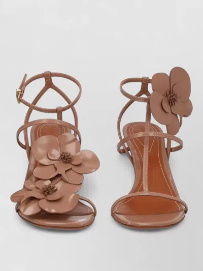 Zimmermann Orchid 85 Sandals Floral Straps Open Toe In Brown