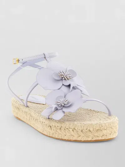 Zimmermann Orchid Sandals Open Toe Ankle Strap Espadrille In White