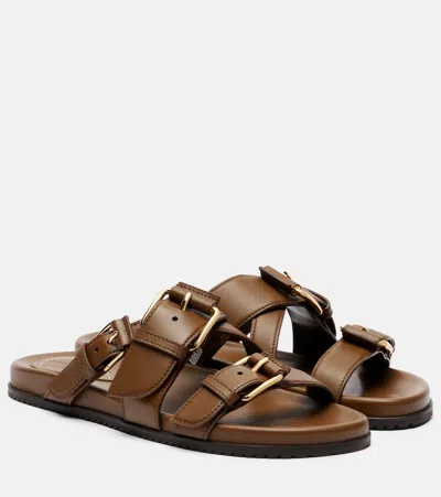 Zimmermann Orla Leather Sandals In Brown