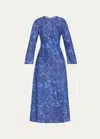 Zimmermann Ottie Open-back Bead-embellished Paisley-print Linen Maxi Dress In Blue Paisley