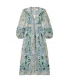 Zimmermann Multicolor Paisley Print Linen Midi Dress In Gray