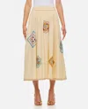 Zimmermann Ottie Guipure Lace-trimmed Cotton Midi Skirt In Beige