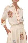 Zimmermann Ottie Guipure Lace-trimmed Cotton Shirt In Beige