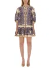 Zimmermann Ottie Eyelet Paisley Print Mini Dress In Multicolour