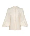 Zimmermann Ottie Embroidered Blouse In Cream In White