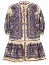 Zimmermann Ottie Eyelet Paisley Print Mini Dress In Multicolor