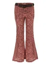 Zimmermann Belted Waist Ottie Paisley Printed Trousers In Coral Paisley
