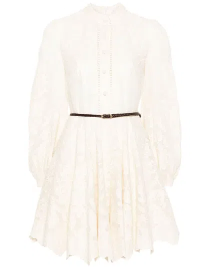 ZIMMERMANN OTTIE FLORAL-EMBROIDERED MINI DRESS