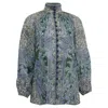 Zimmermann Ottie Floral-print Blouse In Multicolor Ramie In Multi