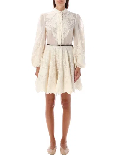 Zimmermann Ottie Mini Dress In White