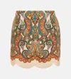 Zimmermann Ottie Scalloped Paisley-print Linen Mini Skirt In Multicolor