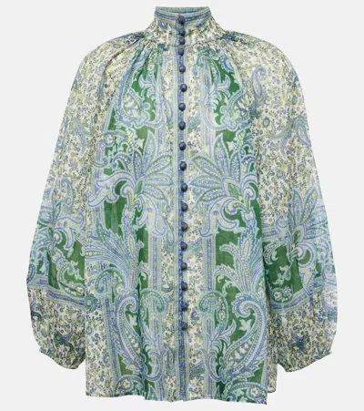 ZIMMERMANN OTTIE PAISLEY RAMIE BLOUSE