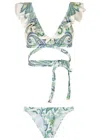 Zimmermann Bikini Set In Smooth Stretch Fabric In Multi Print