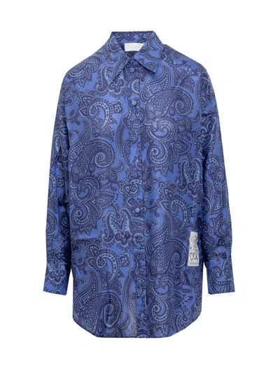 Zimmermann Ottie Oversized Silk Shirt In Blue