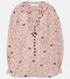 Zimmermann Ottie Ruffled Floral Cotton Top In Pink