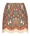 Zimmermann Ottie Scalloped Paisley-print Linen Mini Skirt In Multicolor