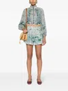 Zimmermann Multicolor Shorts With Floral Print In Green
