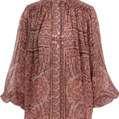 Zimmermann Ottie Tunic Top In Brown