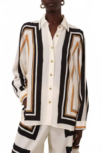 Zimmermann Oversized Shirt In Stripe In White